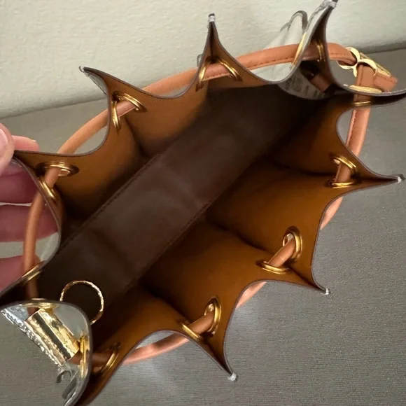 Ulla Johnson Adria Pleated Wave Leather Wristlet / Crossbody Bag. EUC. - Picture 7 of 9